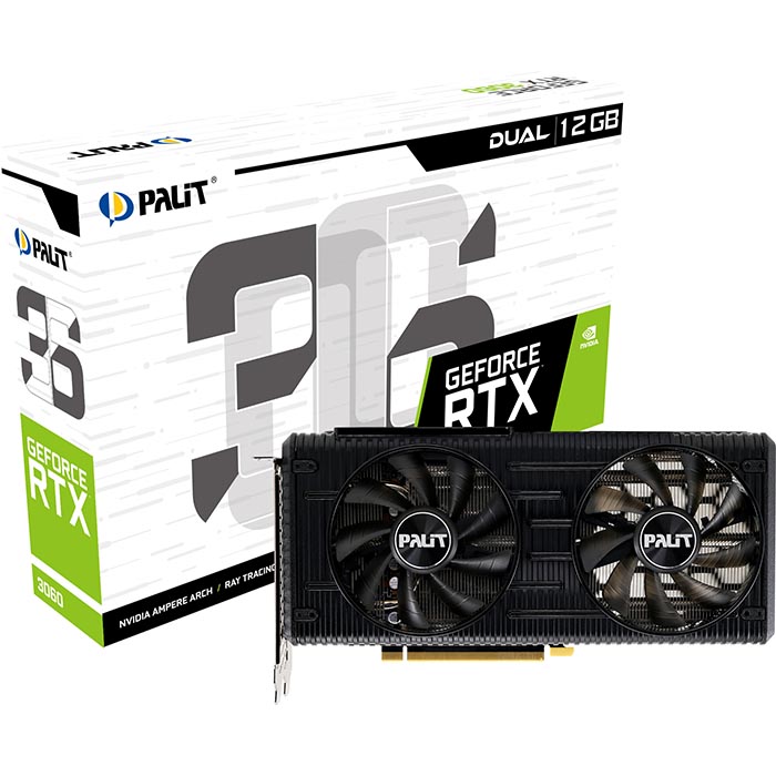 Palit GeForce RTX 3060 DUAL 12 GB GDDR6 Graphics Card (NE63060019K9-190AD)