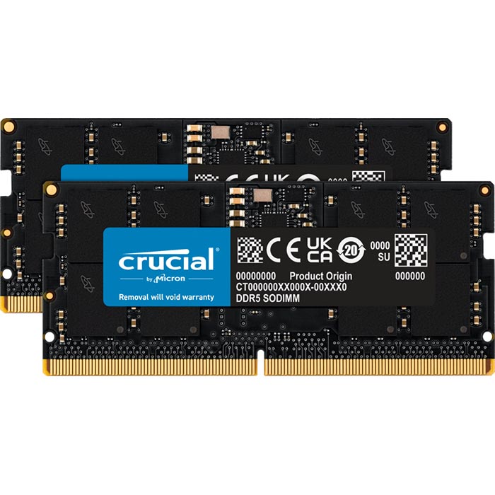 Crucial 32GB (2 x 16GB) DDR5 4800 MHz CL40 262-pin SO-DIMM