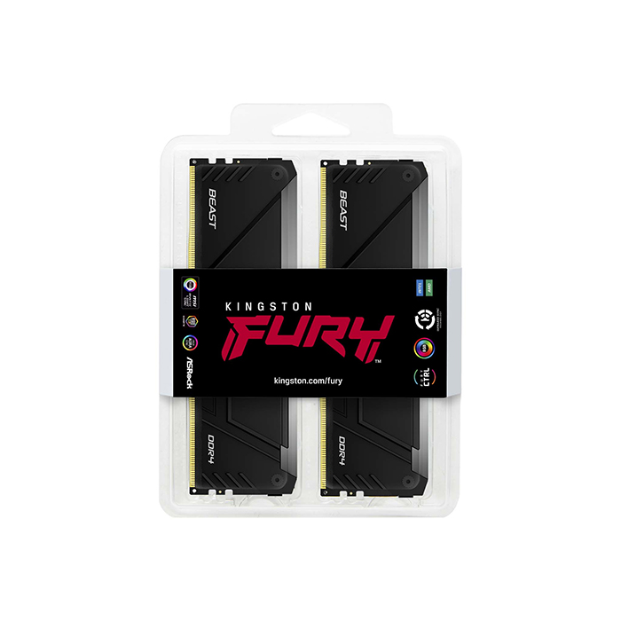 Kingston FURY Beast RGB 64 GB (4 x 16 GB) DDR4 2666 MHz CL16 288-pin DIMM non-ECC RGB LED Memory (KF426C16BB12AK4/64) - Image 3